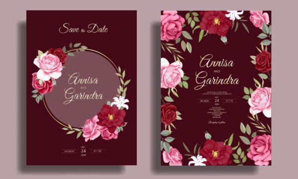 Download Maroon Wedding Invitation Card Flower - Card Collection