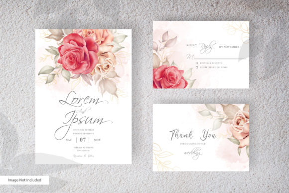 Download Watercolor Red Florals Wedding Template - Wedding template Collection